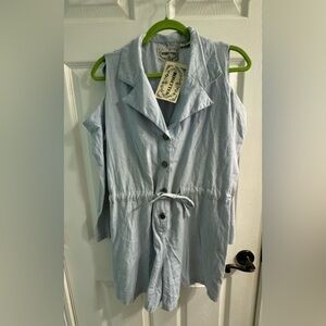Rosettes cold shoulder romper, pale blue, size M BRAND NEW WITH TAGS